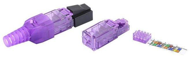 Разъем RJ-45 (8P8C) под витую пару полевая заделка кат. 6 неэкранир. для ож кабеля зажимной (защелка) хвостовик IDC P...