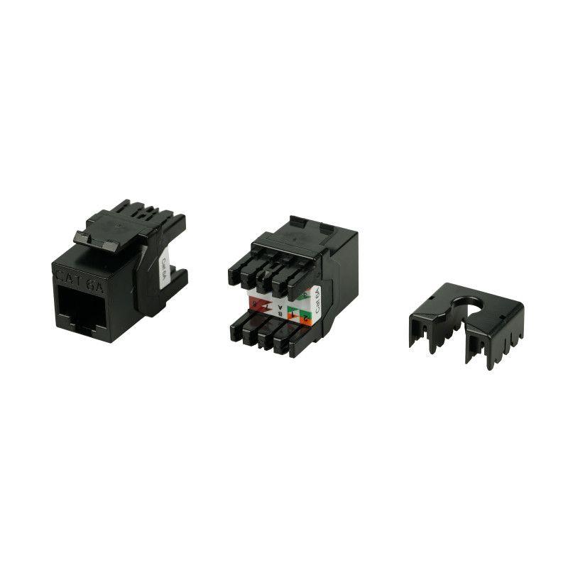 Вставка Keystone Jack RJ45 (8P8C) кат.6A (10G) 180град. KJ8-8P8C-C6A-180-BK черн. Hyperline 432644