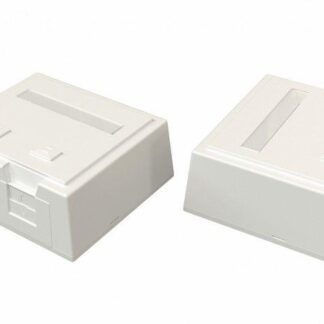 Корпус настенной розетки для установки 2-х вставок типа Keystone Jack со шторкой SBB4-2-WH бел. Hyperline 444530