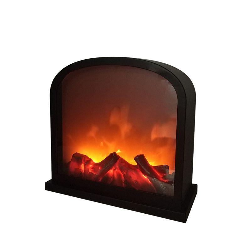 Камин светодиодный "Шале" 30х13х28см 3LED 5Вт 5В IP20 эффект живого огня USB и элементы питания 3хC (не в компл.) чер...