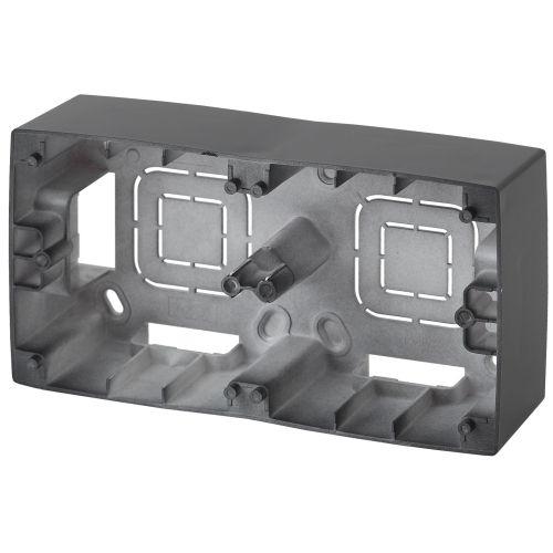 Коробка наклад. монтажа 2 поста Эра12 антрацит 12-6102-05 ЭРА Б0043174