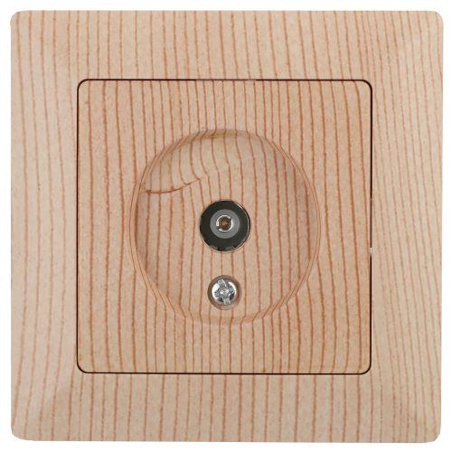 Розетка телевизионная одиночная TV 1-м СП Solo 4-301-11 сосна Intro Б0043374