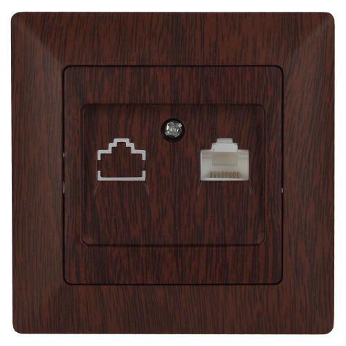 Розетка компьютерная 1-м СП Solo 4-303-10 RJ45 венге Intro Б0043387