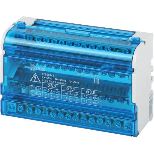 Шины на DIN-рейку в корпусе (кросс-модуль) ШНК 4х15 3L+PEN NO-224-17 ЭРА Б0043935