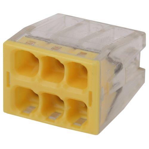 Клемма строительно-монтажная СМК компактная 246 NO-224-44 6-проводная 0.5-2.5кв.мм с пастой (уп.4шт) Эра Б0043962