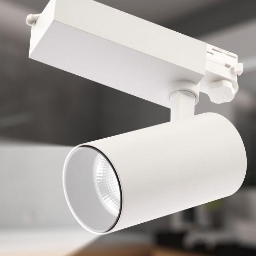 Светильник светодиодный трековый STR-30-36-30K-W30 30Вт 3000К 2700лм трехфазный узкий луч бел. Эра Б0049773