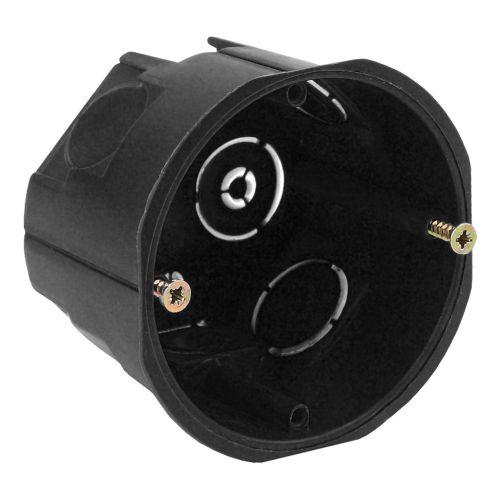 Коробка установочная КУТ 68х40мм для твердых стен саморез. черн. IP20 KUT-68-40-black ЭРА Б0051810