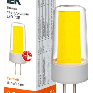 Лампа светодиодная COB 3Вт капсула 3000К G4 230В керамика IEK LLE-COB-3-230-30-G4