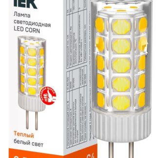 Лампа светодиодная CORN 3Вт капсула 3000К G4 12В керамика IEK LLE-CORN-3-012-30-G4