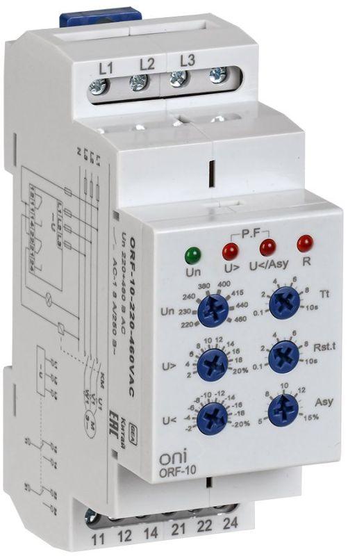 Реле фаз ORF-10 3ф 2 конт. 220-460В AC ONI ORF-10-220-460VAC